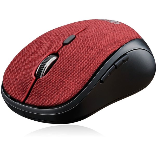 Adesso Publishing Adesso 2.4Ghz Wireless Red Fabric Mini Optical Mouse, 5-Button IMOUSES80R